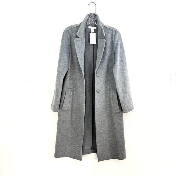 NWT H&M Gray Light-weight Long Coat - SIZE: 0 - Picture 1 of 7